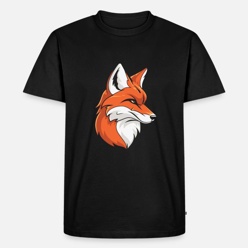 Fuchs Cool - Männer Premium Bio T-Shirt - Schwarz