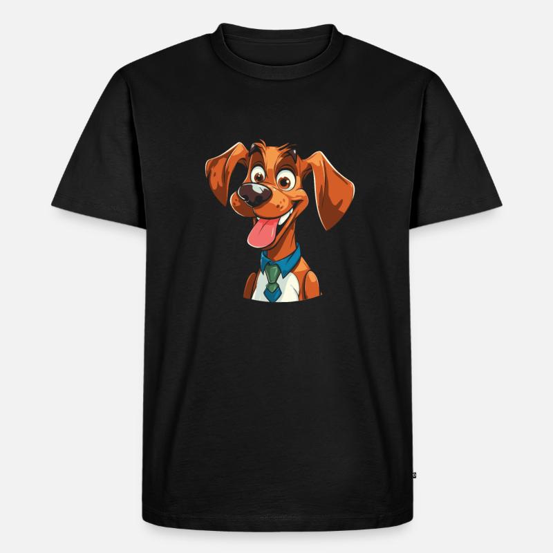 Hund Vierbeiner Niedlich - Männer Premium Bio T-Shirt - Schwarz