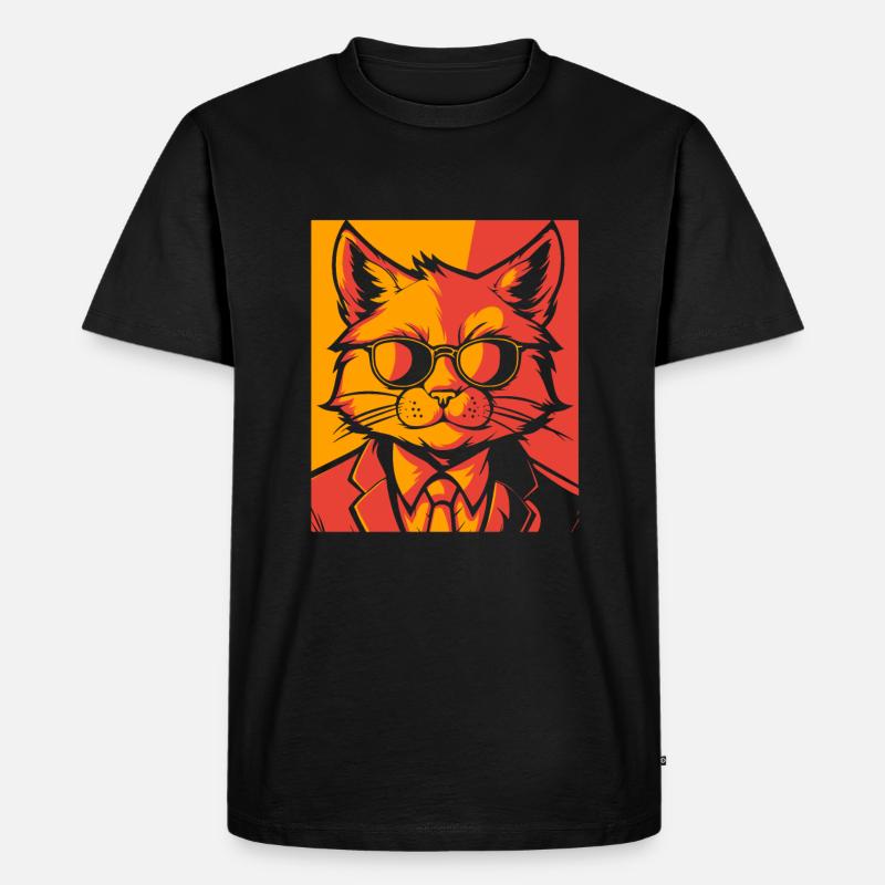 Katze - Männer Premium Bio T-Shirt - Schwarz