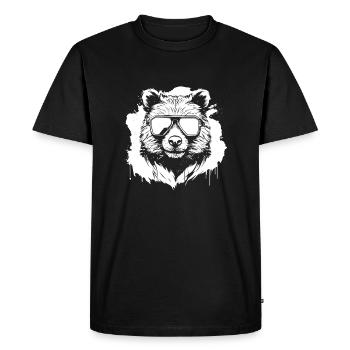 Panda géant Panda Ours - T-shirt Premium bio Homme - noir - Devant - Nico (187cm)