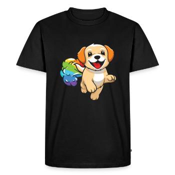 Labrador Drôle Rainbow Pet - T-shirt Premium bio Homme - noir - Devant - Nico (187cm)