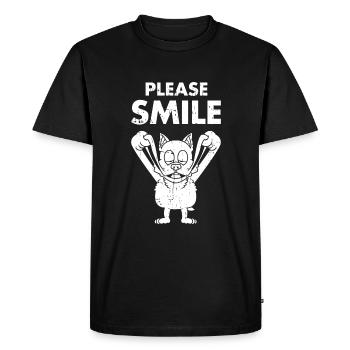 Corgi Drôle Juste Sourire - T-shirt Premium bio Homme - noir - Devant - Nico (187cm)