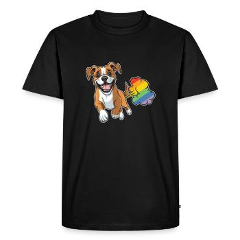 Boxer Dog German Boxer Rainbow - Men's Premium Organic T-Shirt - black - Front - Nico (187cm)