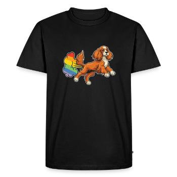 Cocker Spaniel Arc-en-ciel Pet arc-en-ciel - T-shirt Premium bio Homme - noir - Devant - Nico (187cm)
