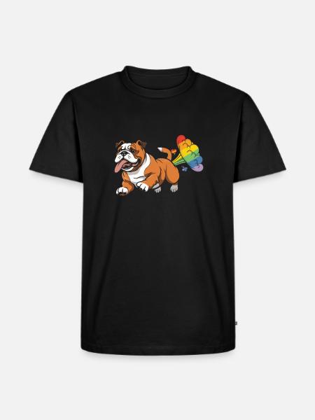 Bulldog Rainbow Rainbow Fart - Men's Premium Organic T-Shirt - black