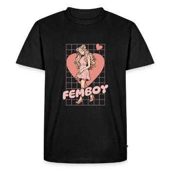 Anime Manga Kawaii Femboy Anime - T-shirt Premium bio Homme - noir - Devant - Nico (187cm)