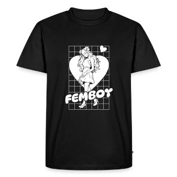 Anime Manga Kawaii Femboy Anime - T-shirt Premium bio Homme - noir - Devant - Nico (187cm)