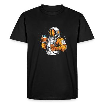Beer, Beer Lover, Astronaut - Men's Premium Organic T-Shirt - black - Front - Nico (187cm)