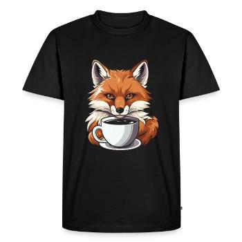 Café Fuchs - T-shirt Premium bio Homme - noir - Devant - Nico (187cm)