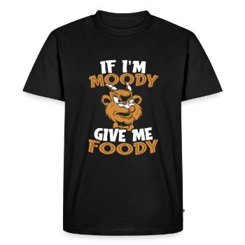 Goat Funny If Im Moody Give Me Foody - Men's Premium Organic T-Shirt - black - Front - Nico (187cm)