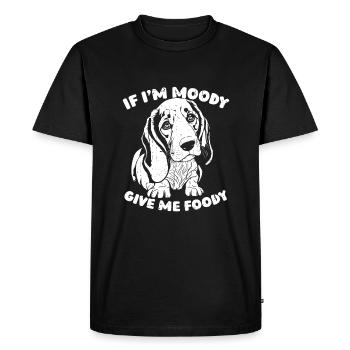 Bassett Dog Drôle Si Dans Moody Donnez-moi Foody - T-shirt Premium bio Homme - noir - Devant - Nico (187cm)