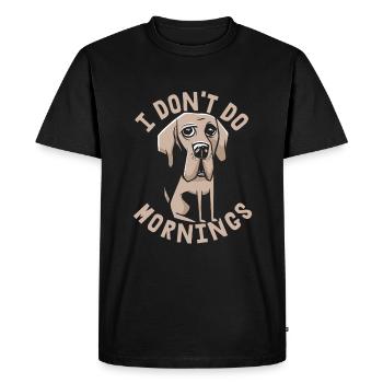 Dogue allemand Drôle Je ne fais pas de matins - T-shirt Premium bio Homme - noir - Devant - Nico (187cm)