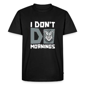Zèbre drôle je ne fais pas les matins - T-shirt Premium bio Homme - noir - Devant - Nico (187cm)
