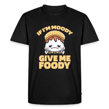 Smores S'mores Funny If Im Moody Give Me Foody - Men's Premium Organic T-Shirt - black - Front - Nico (187cm)