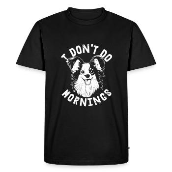 Papillon Drôle Je ne fais pas de matins - T-shirt Premium bio Homme - noir - Devant - Nico (187cm)