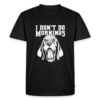 Bassett Chien Drôle Je Ne Fais Pas De Matins - T-shirt Premium bio Homme - noir - Devant - Nico (187cm)