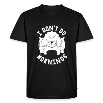 Caniche Drôle Je Ne Fais Pas De Matins - T-shirt Premium bio Homme - noir - Devant - Nico (187cm)