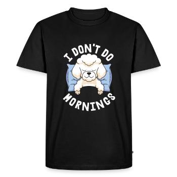 Caniche Drôle Je Ne Fais Pas De Matins - T-shirt Premium bio Homme - noir - Devant - Nico (187cm)