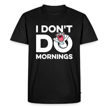 Wheaten Terrier Drôle Je Ne Fais Pas De Matins - T-shirt Premium bio Homme - noir - Devant - Nico (187cm)