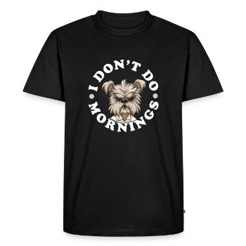 Yorkshire Terrier Drôle Je Ne Fais Pas De Matins - T-shirt Premium bio Homme - noir - Devant - Nico (187cm)
