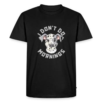 Dalmatien Drôle Je Ne Fais Pas De Matins - T-shirt Premium bio Homme - noir - Devant - Nico (187cm)