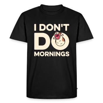 Hamster Or Hamster Drôle Je Ne Fais Pas De Matins - T-shirt Premium bio Homme - noir - Devant - Nico (187cm)