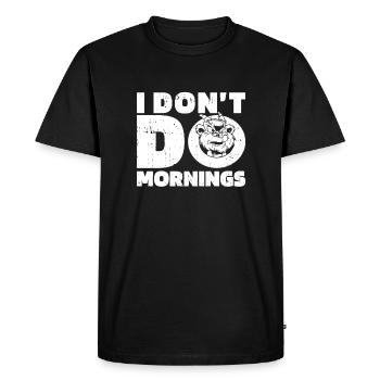 Goat Funny I Don't Do Mornings - Men's Premium Organic T-Shirt - black - Front - Nico (187cm)
