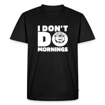 Goat Funny I Don't Do Mornings - Men's Premium Organic T-Shirt - black - Front - Nico (187cm)