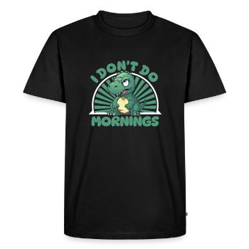 dinosaure drôle je ne fais pas les matins - T-shirt Premium bio Homme - noir - Devant - Nico (187cm)