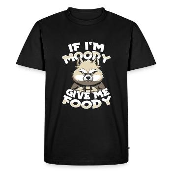 Wolf Funny If Im Moody Give Me Foody - Men's Premium Organic T-Shirt - black - Front - Nico (187cm)