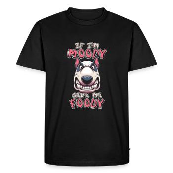 Bull Terrier Drôle Si Dans Moody Donnez-moi Foody - T-shirt Premium bio Homme - noir - Devant - Nico (187cm)