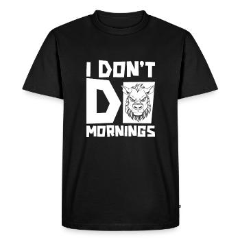 Zèbre Drôle Je Ne Fais Pas De Matins - T-shirt Premium bio Homme - noir - Devant - Nico (187cm)