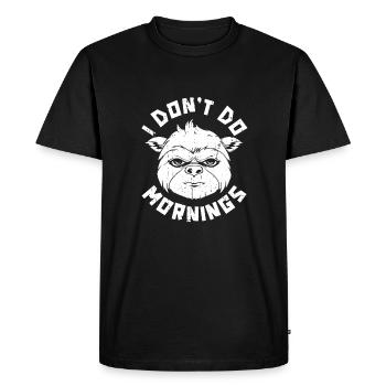 Paresseux Drôle Je Ne Fais Pas De Matins - T-shirt Premium bio Homme - noir - Devant - Nico (187cm)