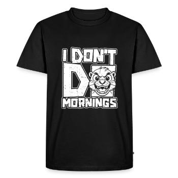 Loutre Drôle Je Ne Fais Pas De Matins - T-shirt Premium bio Homme - noir - Devant - Nico (187cm)