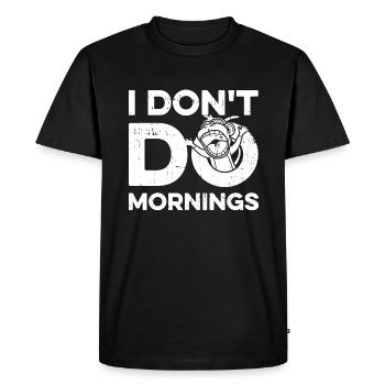 Singe Drôle Je Ne Fais Pas De Matins - T-shirt Premium bio Homme - noir - Devant - Nico (187cm)