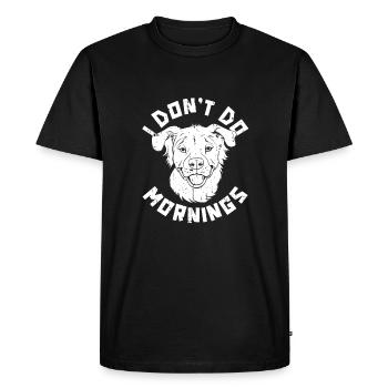 Golden Retriever Drôle Je Ne Fais Pas De Matins - T-shirt Premium bio Homme - noir - Devant - Nico (187cm)