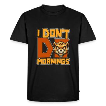 Guépard Drôle Je Ne Fais Pas De Matins - T-shirt Premium bio Homme - noir - Devant - Nico (187cm)