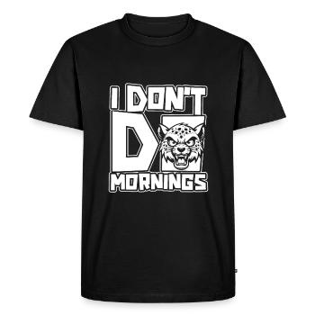 Guépard Drôle Je Ne Fais Pas De Matins - T-shirt Premium bio Homme - noir - Devant - Nico (187cm)