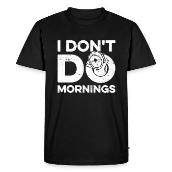 Caméléon Caméléon Drôle Je Ne Fais Pas De Matins - T-shirt Premium bio Homme - noir - Devant - Nico (187cm)