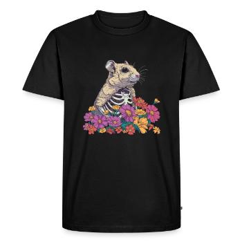 Hamster Gold Hamster Flower Skeleton Flower Animal - Men's Premium Organic T-Shirt - black - Front - Nico (187cm)