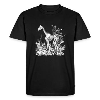 Girafe Fleur Squelette Fleur Animal - T-shirt Premium bio Homme - noir - Devant - Nico (187cm)