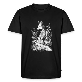 Renard Fleur Squelette Fleur Animal - T-shirt Premium bio Homme - noir - Devant - Nico (187cm)