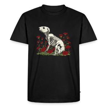 Castor Fleur Squelette Fleur Animal - T-shirt Premium bio Homme - noir - Devant - Nico (187cm)