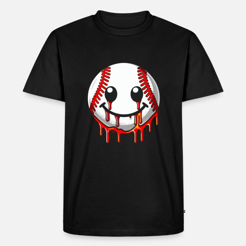 Baseball - Männer Premium Bio T-Shirt - Schwarz