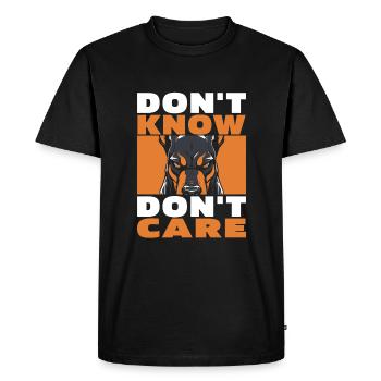 Doberman Drôle Ne Pas Savoir Ne Pas Se Soucier - T-shirt Premium bio Homme - noir - Devant - Nico (187cm)