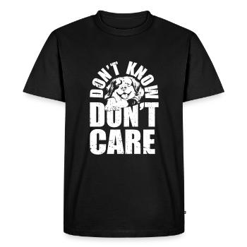 Bernese Mountain Dog Funny Dont Know Don't Care - Men's Premium Organic T-Shirt - black - Front - Nico (187cm)