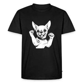 Chihuahua J’aime Maman - T-shirt Premium bio Homme - noir - Devant - Nico (187cm)