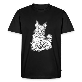 Bouvier australien J’aime maman - T-shirt Premium bio Homme - noir - Devant - Nico (187cm)