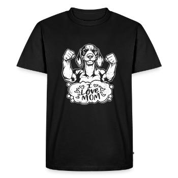 Dackel teckel j’aime maman - T-shirt Premium bio Homme - noir - Devant - Nico (187cm)