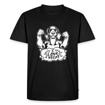 Dackel teckel j’aime maman - T-shirt Premium bio Homme - noir - Devant - Nico (187cm)
